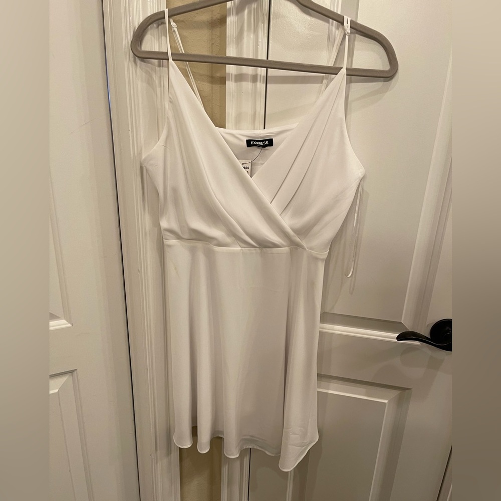 NWT Express straps dress in white size large lined dress